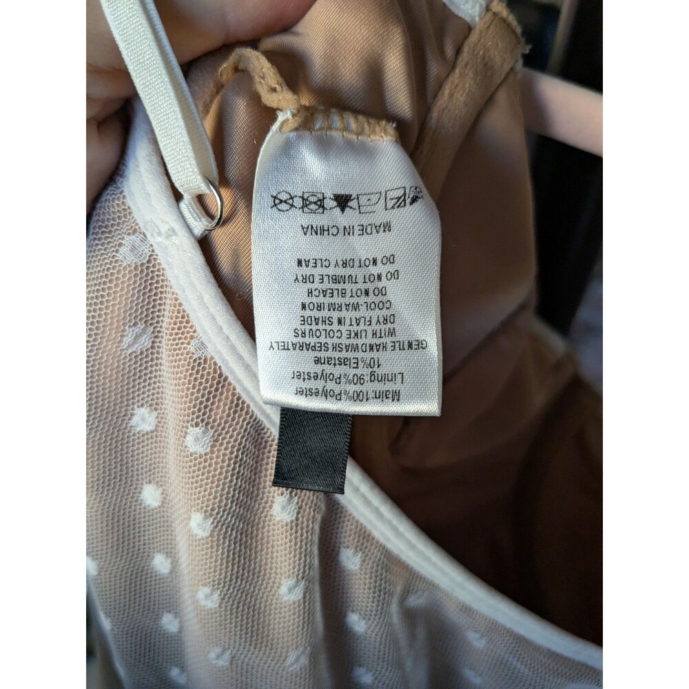 White Fox Boutique No Looking Back Bodysuit White Mesh Point D'Espirit XL - Picture 5 of 10